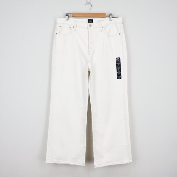 NWT J. Crew Factory Premium Edition Vintage Wide-Leg Button Fly Jean White 32 - Picture 3 of 12